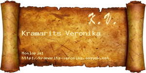Kramarits Veronika névjegykártya